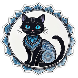 artsy black cat mandala SVG PNG design