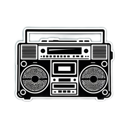 boombox sticker SVG PNG design with clean design elements