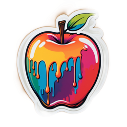 sticker colorful apple SVG PNG design