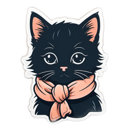 sticker cat scarf SVG PNG design