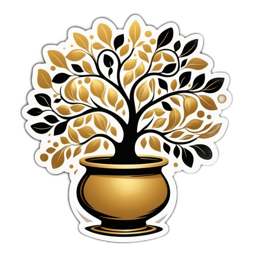 tree gold leaves SVG PNG design