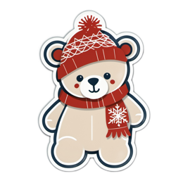 winter bear sticker SVG PNG design