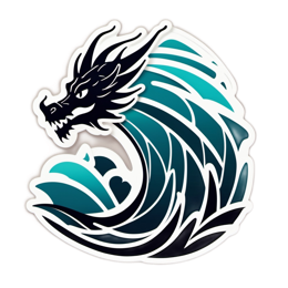 dragon wave SVG PNG design with clean design elements