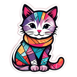 artistic cat SVG PNG design with clean design elements