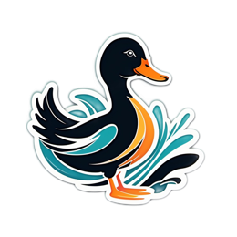 duck sticker SVG PNG design with clean design elements