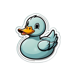 cartoon duck SVG PNG design with clean design elements