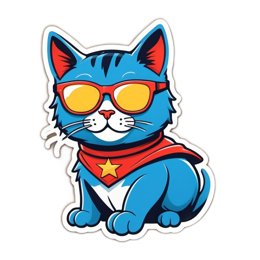 superhero cat sticker SVG PNG design