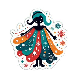 winter colorful sticker SVG PNG design