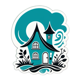 fantasy sticker house SVG PNG design with clean design elements