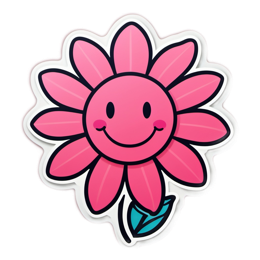 sticker flower SVG PNG design with pink and green floral elements