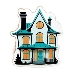 fantasy house sticker SVG PNG design with clean design elements