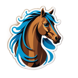 horse sticker SVG PNG design with clean design elements