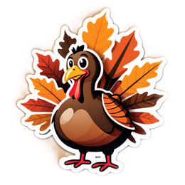 thanksgiving turkey leaves SVG PNG design with clean design elements