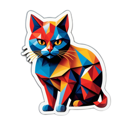 artistic colorful cat SVG PNG design with clean design elements