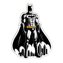 batman superhero sticker SVG PNG design with clean design elements