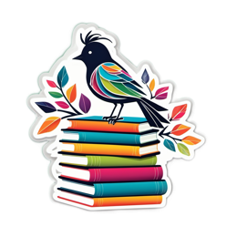 artistic bird books SVG PNG design