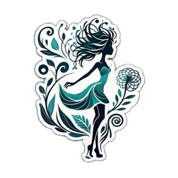 fashion flower SVG PNG design with black floral elements