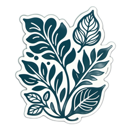 nature leaves botanical SVG PNG design with clean design elements, white floral elements