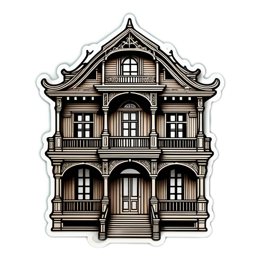 house architecture SVG PNG design with clean design elements