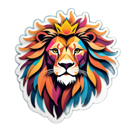 artistic lion SVG PNG design with clean design elements