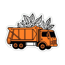 truck nature SVG PNG design with clean design elements, black and orange floral elements