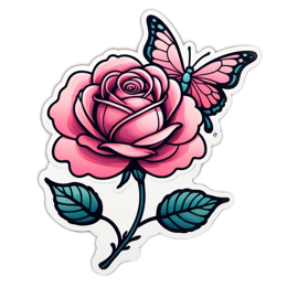 flower butterfly SVG PNG design with pink and green floral elements