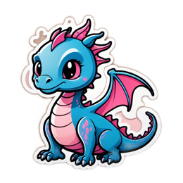 sticker cute dragon SVG PNG design with clean design elements