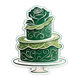 cake roses floral SVG PNG design with green floral elements