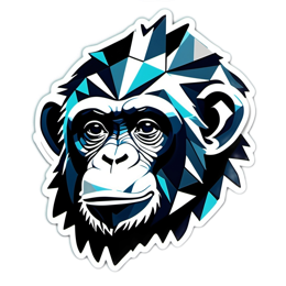 artistic chimpanzee SVG PNG design with clean design elements