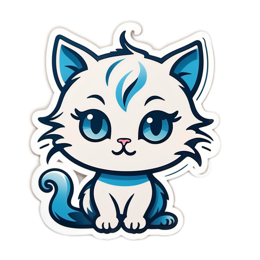 cute cartoon cat SVG PNG design with clean design elements