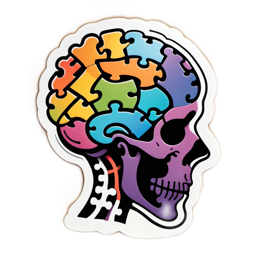 colorful skull sticker SVG PNG design with clean design elements