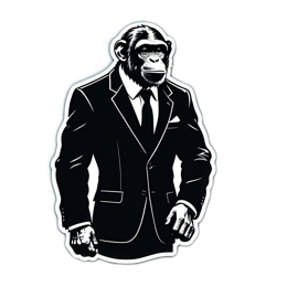 monkey business suit SVG PNG design with clean design elements