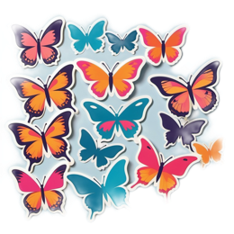 butterflies colorful stickers SVG PNG design