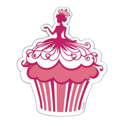 cupcake princess SVG PNG design with clean design elements