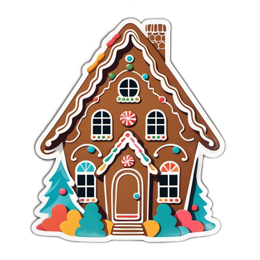 gingerbread house candy SVG PNG design with clean design elements