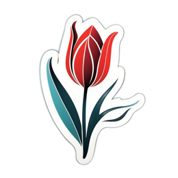 flower red green SVG PNG design with clean design elements, red and green floral elements