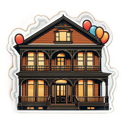 house balloons SVG PNG design with clean design elements