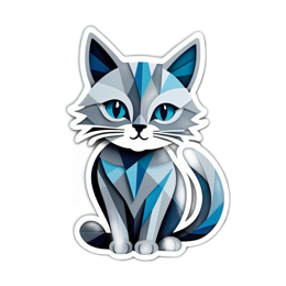 artistic stylized cat SVG PNG design with clean design elements