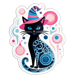 halloween artistic cat SVG PNG design with clean design elements