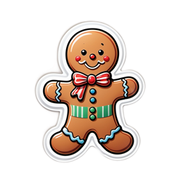 gingerbread cookie sticker SVG PNG design with clean design elements