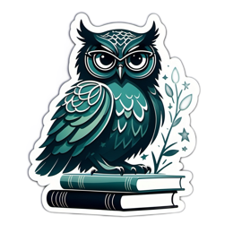 owl books sticker SVG PNG design with clean design elements