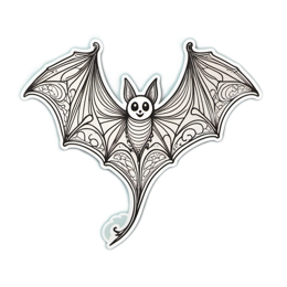 bat doodle SVG PNG design with clean design elements