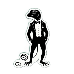 artistic tuxedo lizard SVG PNG design with clean design elements
