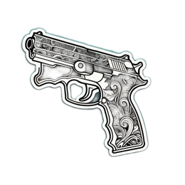 sticker gun SVG PNG design with clean design elements