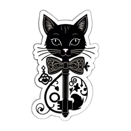blackcat key SVG PNG design with clean design elements