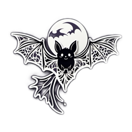 bat moon SVG PNG design with clean design elements