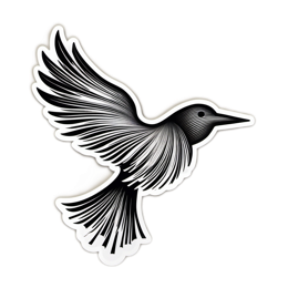 flying bird sticker SVG PNG design with clean design elements