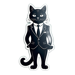 fashion dapper cat SVG PNG design with clean design elements
