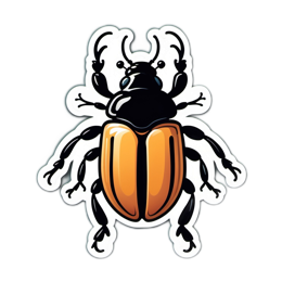 sticker beetle SVG PNG design with clean design elements