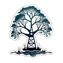 tree oilrig SVG PNG design with clean design elements
